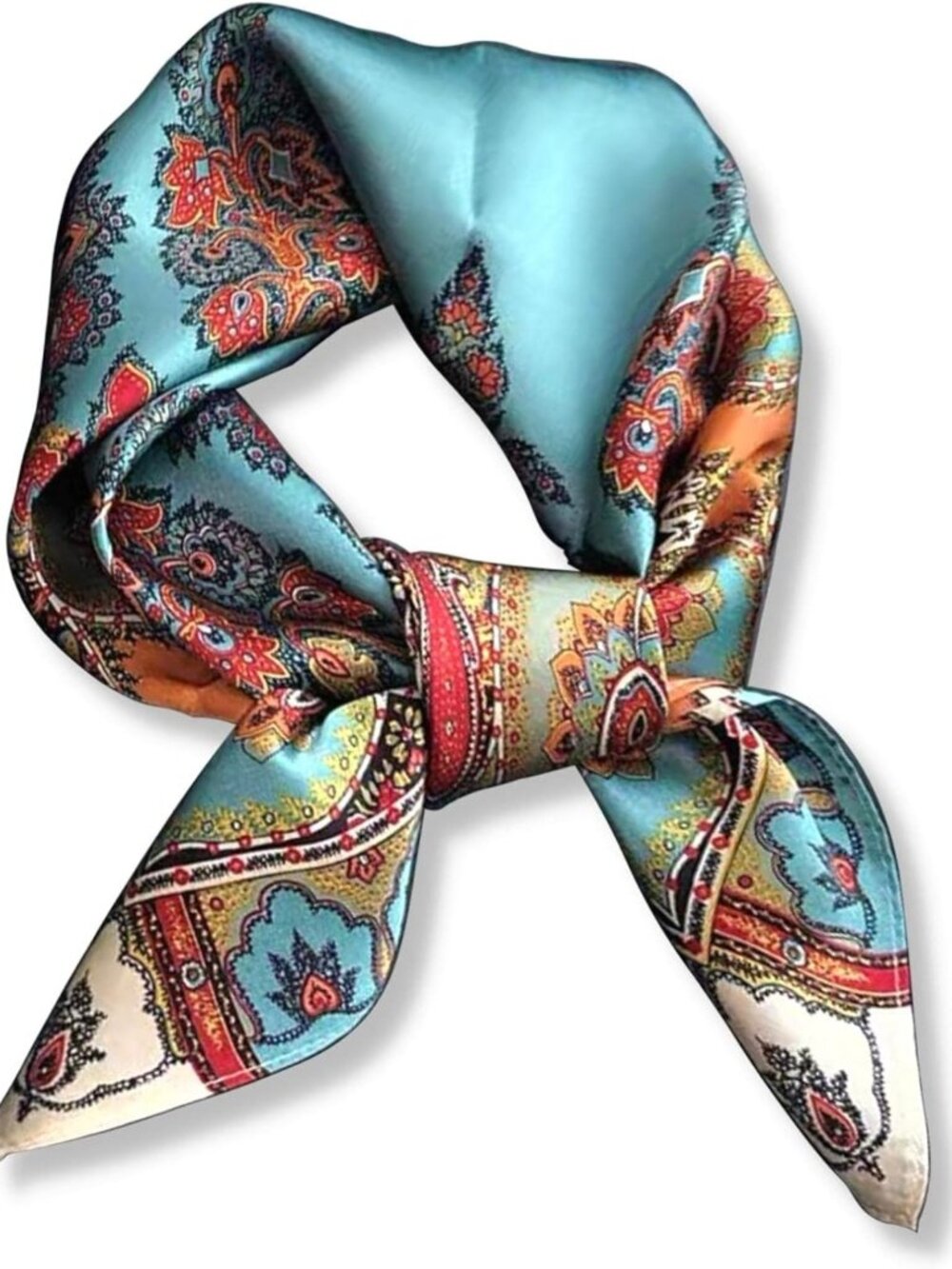 Luxurious 100% Mulberry Silk Square Scarf for Women, 26x26 Inches, Elegant